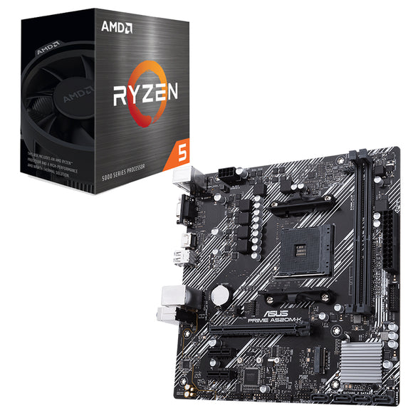 AMD Ryzen 5 5600 CPU & Asus Prime A520M-K MotherBoard (3 Year Warranty) **Instock**