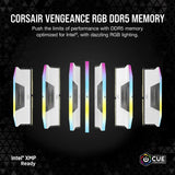 Corsair VENGEANCE® RGB 32GB (2x16GB) DDR5 DRAM 6000MHz C36 Memory Kit White **Instock**