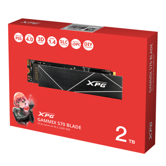 XPG GAMMIX S70 BLADE 2TB PCIe Gen4 M.2 NVMe® SSD (5Year Warranty)