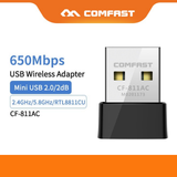 COMFAST CF-811AC 2.4Ghz/5.8Ghz 650Mbps Wifi-Adapter **Out Of Stock**